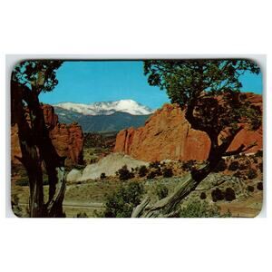 Pikes Peak Garden of Gods Colorado Vintage Postcard Sanborn Dexter Chrome
